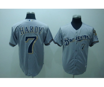 mlb milwaukee brewers #7 hardy grey