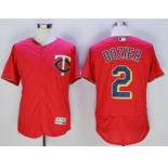 Men Minnesota Twins #2 Brian Dozier Majestic Red Flexbase Authentic Collection Player Jersey