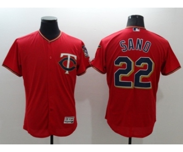 Men Minnesota Twins #22 Miguel Sano Majestic Red Flexbase Authentic Collection Player Jersey