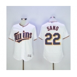 Men Minnesota Twins #22 Miguel Sano Majestic White Flexbase Authentic Collection Player Jersey