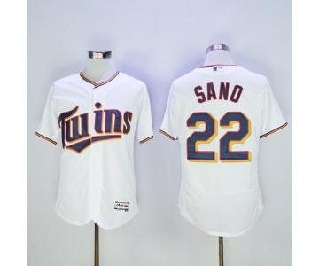 Men Minnesota Twins #22 Miguel Sano Majestic White Flexbase Authentic Collection Player Jersey