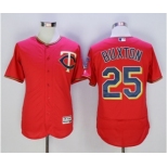 Men Minnesota Twins #25 Byron Buxton Majestic red Flex Base Authentic Collection Player Jersey