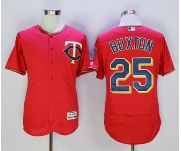 Men Minnesota Twins #25 Byron Buxton Majestic red Flex Base Authentic Collection Player Jersey