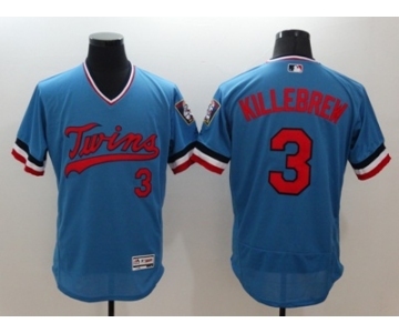 Men Minnesota Twins #3 Harmon Killebrew Majestic Blue Flexbase Authentic Collection Cooperstown Player Jersey