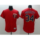 Men Minnesota Twins #34 Kirby Puckett Majestic Red Flexbase Authentic Collection Player Jersey