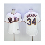 Men Minnesota Twins #34 Kirby Puckett Majestic White Flexbase Authentic Collection Player Jersey