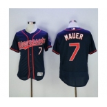 Men Minnesota Twins #7 Joe Mauer Majestic Blue Flexbase Authentic Collection Player Jersey