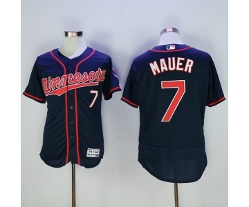 Men Minnesota Twins #7 Joe Mauer Majestic Blue Flexbase Authentic Collection Player Jersey