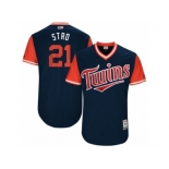 Men's 2017 Little League World Series Twins #21 Jason Castro Stro Navy Jersey