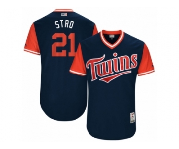 Men's 2017 Little League World Series Twins #21 Jason Castro Stro Navy Jersey