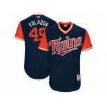 Men's 2017 Little League World Series Twins #49 Adalberto Mejia Volador Navy Jersey