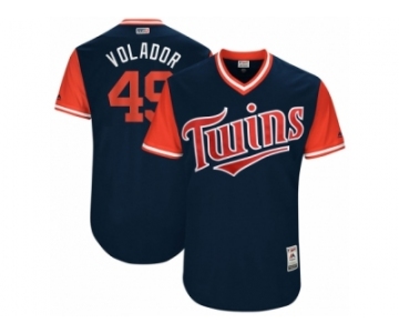 Men's 2017 Little League World Series Twins #49 Adalberto Mejia Volador Navy Jersey