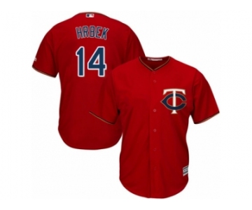 Men's Majestic Minnesota Twins #14 Kent Hrbek Replica Scarlet Alternate Cool Base MLB Jersey