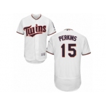 Men's Majestic Minnesota Twins #15 Glen Perkins White Flexbase Authentic Collection MLB Jersey