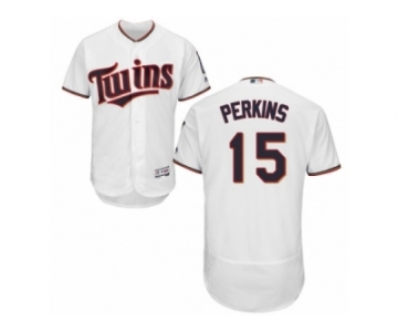 Men's Majestic Minnesota Twins #15 Glen Perkins White Flexbase Authentic Collection MLB Jersey