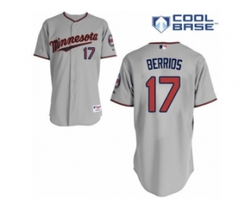 Men's Majestic Minnesota Twins #17 Jose Berrios Authentic Grey Road Cool Base MLB Jersey