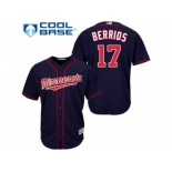 Men's Majestic Minnesota Twins #17 Jose Berrios Authentic Navy Blue Alternate Road Cool Base MLB Jersey