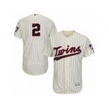 Men's Majestic Minnesota Twins #2 Brian Dozier Cream Flexbase Authentic Collection MLB Jersey