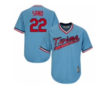 Men's Majestic Minnesota Twins #22 Miguel Sano Replica Light Blue Cooperstown MLB Jersey