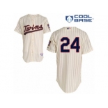 Men's Majestic Minnesota Twins #24 Trevor Plouffe Replica Cream Alternate Cool Base MLB Jersey