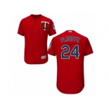 Men's Majestic Minnesota Twins #24 Trevor Plouffe Scarlet Flexbase Authentic Collection MLB Jersey