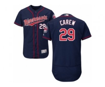 Men's Majestic Minnesota Twins #29 Rod Carew Navy Blue Flexbase Authentic Collection MLB Jersey