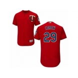 Men's Majestic Minnesota Twins #29 Rod Carew Scarlet Flexbase Authentic Collection MLB Jersey