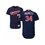 Men's Majestic Minnesota Twins #34 Kirby Puckett Navy Blue Flexbase Authentic Collection MLB Jersey