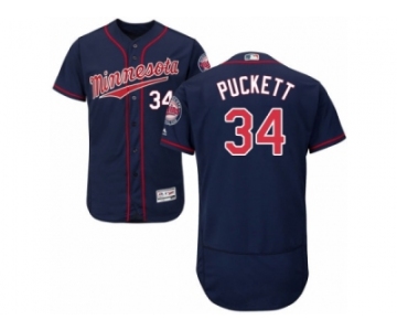 Men's Majestic Minnesota Twins #34 Kirby Puckett Navy Blue Flexbase Authentic Collection MLB Jersey