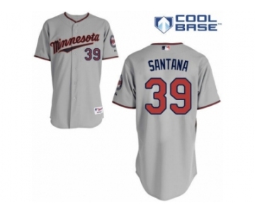 Men's Majestic Minnesota Twins #39 Danny Santana Authentic Grey Road Cool Base MLB Jersey