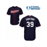 Men's Majestic Minnesota Twins #39 Danny Santana Authentic Navy Blue Alternate Road Cool Base MLB Jersey