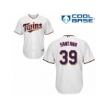 Men's Majestic Minnesota Twins #39 Danny Santana Replica White Home Cool Base MLB Jersey