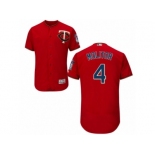 Men's Majestic Minnesota Twins #4 Paul Molitor Scarlet Flexbase Authentic Collection MLB Jersey