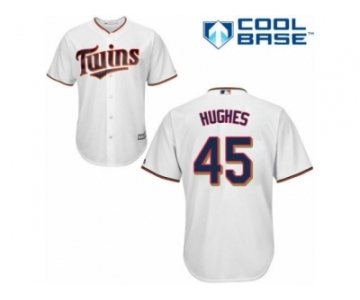 Men's Majestic Minnesota Twins #45 Phil Hughes Authentic White Home Cool Base MLB Jersey