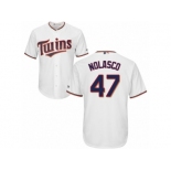 Men's Majestic Minnesota Twins #47 Ricky Nolasco Replica White Home Cool Base MLB Jersey