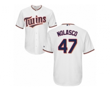 Men's Majestic Minnesota Twins #47 Ricky Nolasco Replica White Home Cool Base MLB Jersey