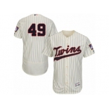 Men's Majestic Minnesota Twins #49 Kevin Jepsen Cream Flexbase Authentic Collection MLB Jersey