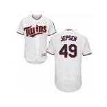 Men's Majestic Minnesota Twins #49 Kevin Jepsen White Flexbase Authentic Collection MLB Jersey