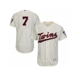 Men's Majestic Minnesota Twins #7 Joe Mauer Cream Flexbase Authentic Collection MLB Jersey