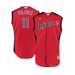 Men's Minnesota Twins #11 Jorge Polanco Authentic Red American League 2019 Baseball All-Star Jersey