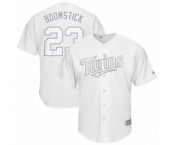 Men's Minnesota Twins #23 Nelson Cruz Authentic Boomstick White 2019 Players Weekend Baseball Jersey