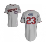 Men's Minnesota Twins #23 Nelson Cruz Replica Grey Road Cool Base Baseball Jersey