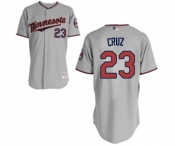 Men's Minnesota Twins #23 Nelson Cruz Replica Grey Road Cool Base Baseball Jersey