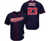 Men's Minnesota Twins #23 Nelson Cruz Replica Navy Blue Alternate Road Cool Base Baseball Jersey