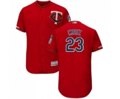 Men's Minnesota Twins #23 Nelson Cruz Scarlet Alternate Flex Base Authentic Collection Baseball Jersey