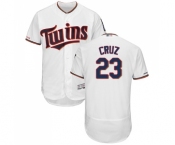 Men's Minnesota Twins #23 Nelson Cruz White Home Flex Base Authentic Collection Baseball Jersey