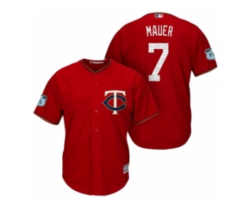 Men's Minnesota Twins #7 Joe Mauer 2017 Spring Training Cool Base Stitched MLB Jersey