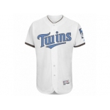 Men's Minnesota Twins Majestic Blank White Fashion 2016 Father's Day Flex Base Team Jersey