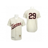 Men's Mitchell and Ness 1969 Minnesota Twins #29 Rod Carew Replica Cream Throwback MLB Jersey