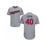 Minnesota Twins #40 Bartolo Colon Authentic Grey Road Cool Base MLB Jersey